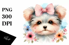 Colorful Watercolor Yorkipoo | Sublimation | Clipart Product Image 3