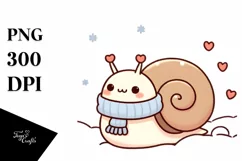 Cute Baby Snail on Sleigh PNG Product Image 3