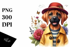 Sublimation Clipart of Baby Rhodesian Ridgeback in Raincoat Product Image 1