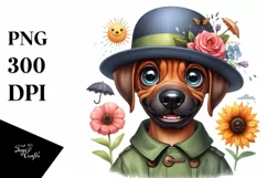 Sublimation Clipart of Baby Rhodesian Ridgeback in Raincoat Product Image 1