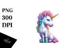 Colorful Baby Unicorn with Italian Street PNG Product Image 3