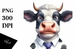 Funny Cow with Tie, Transparent PNG Product Image 3