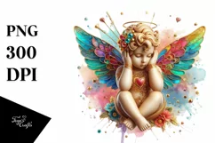 Cupid Angel Of Love Gesture Watercolor Florals Clipart Product Image 8