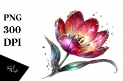Glass Tulip with Metallic Insertions | Watercolor Splash Product Image 2