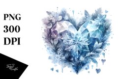 Watercolor Heart Made of Ice PNG Product Image 1