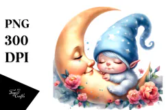 Sublimation Cute Baby Gnome on the Moon Product Image 1