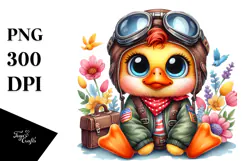 Colorful Baby Chicken in Soap Bubble PNG Product Image 1