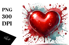 Glossy Red Heart PNG Product Image 1