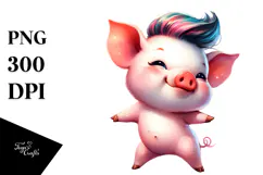 Funny Dancing Pig with Cool Haircut.png Product Image 1