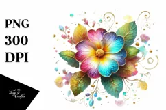 Watercolor Luxury Flower Love Splash Clipart Product Image 1