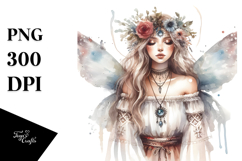 Washed Watercolor Boho Fairy, High-Res PNG Product Image 1