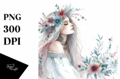 Washed Watercolor Boho Fairy, High-Res PNG Product Image 3