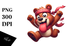 Cute Cartoon Bear with Bandana, Transparent PNG Product Image 1
