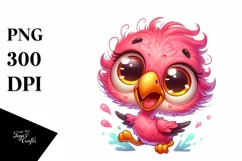 Colorful Small Flamingo Cartoon | Sublimation | Clipart Product Image 3