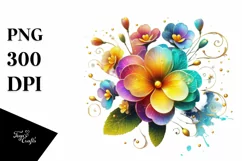 Watercolor Luxury Flower Love Splash Clipart Product Image 1