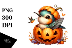 Cute Baby Hummingbird Halloween PNG Product Image 1