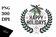 Happy Holidays Christmas Crest Png Product Image 5