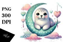 Adorned Boho Seal Watercolour Painting Product Image 1