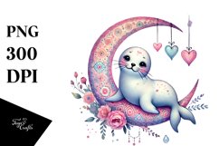 Adorned Boho Seal Watercolour Illustration Product Image 1