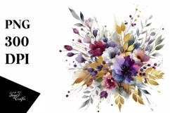 Majestic Violet Bouquet with Gold Foil Product Image 1