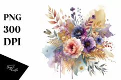 Majestic Violet Bouquet with Gold Foil Product Image 1