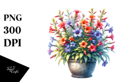Vibrant Lobelia Pot Clipart Product Image 1