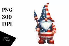Washed Patriotic Farmer Gnome | Sublimation Clipart Product Image 3