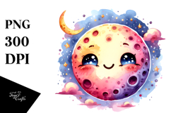 Funny Moon Summer Sticker Clipart Product Image 1
