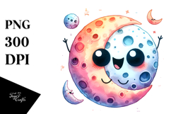 Funny Moon Summer Sticker Clipart Product Image 1
