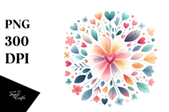 Colorful Boho Flower Digital Painting PNG Product Image 1