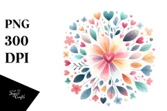 Colorful Boho Flower Digital Painting PNG Product Image 1