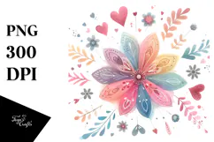 Colorful Boho Flower Digital Painting PNG Product Image 1