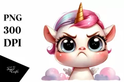 Expressive Baby Unicorn PNG Product Image 1