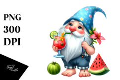 Whimsical Gnome Drinking a Cocktail PNG Product Image 1