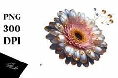Shiny Gerbera Golden Watercolor Product Image 1
