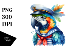 Wimsical Macaw Sailor Suit PNG Product Image 1