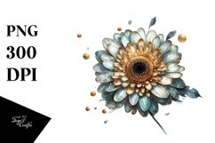 Shiny Gerbera Golden Watercolor Product Image 3