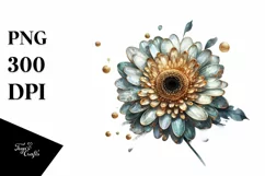 Shiny Gerbera Golden Watercolor Product Image 3