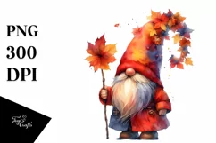 Washed Vibrant Autumn Gnome PNG Product Image 1