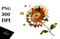 Shiny Gerbera Golden Watercolor Product Image 3