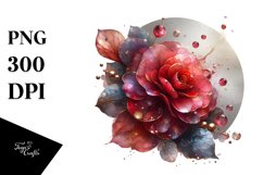 Abstract Shiny Begonia Material Round Watercolor Product Image 3