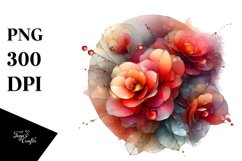 Abstract Shiny Begonia Material Round Watercolor Product Image 3