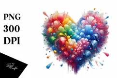 Paintbrush Style Heart, PNG Product Image 1