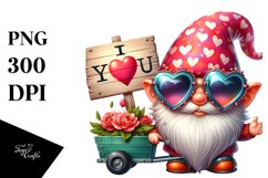 Detailed Gnome with Heart Sunglasses PNG Product Image 1