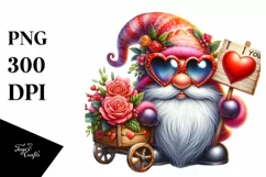 Detailed Gnome with Heart Sunglasses PNG Product Image 1