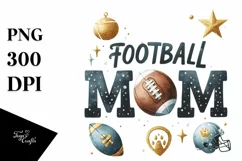 Football MOM Glitter Text | Sublimation | Clipart Product Image 3