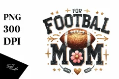 Football MOM Glitter Text | Sublimation | Clipart Product Image 1