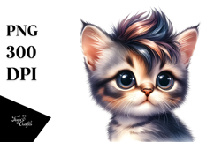 Cute Baby Kitten with Cool Haircut, Transparent PNG Product Image 1