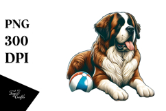 Saint Bernard Surf and Ball Clipart Product Image 1