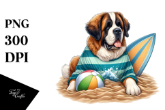 Saint Bernard Surf and Ball Clipart Product Image 1